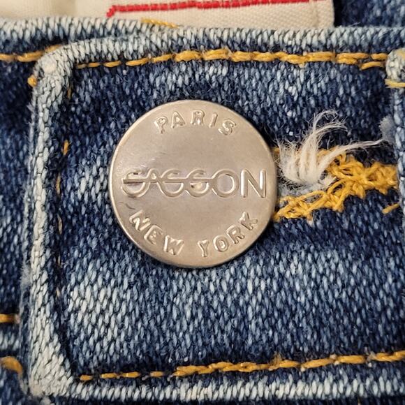 SASSON Tapered Denim Jeans Womens 2/3 26x26 TALON Zip Retro - Picture 9 of 16